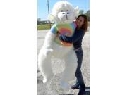 American Made Giant Stuffed White Gorilla 6 Foot Soft Big Plush Monkey Wears Rainbow Tie Dye T Shirt