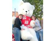 American Made 8 Foot Soft White Giant Teddy Bear Tshirt Says BIG ASS LOVE