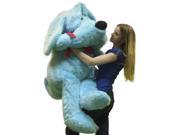 American Made Giant Stuffed Blue Dog 5 Foot Soft Stuffed Puppy 60 inches Weighs 15 Pounds