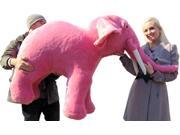 American Made Giant Stuffed Pink Elephant Huge 54 Inches Long 3 Feet Tall Made in USA