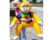 40 inches tall Yellow Groovy Hippie Monkey wearing Rainbow Tie Dye T Shirt MADE IN USA
