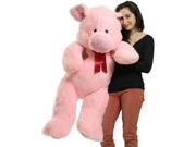 Big Plush Pink Pig 48 Inch Soft Stuffed 4 Foot Pig