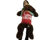 I Love You Giant Teddy Bear 36 Inch Soft Chocolate Brown Color 3 Foot Teddy Bear Wears Removable Tshirt
