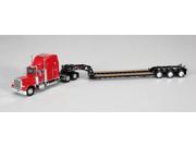 Massey Ferguson DCP Peterbilt 379 with Fontaine Lowboy Trailer Red 1 64 Diecast Model by Speccast