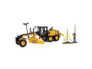 Komatsu GD655 5 Motor Grader with Ripper and Figure with GPS Base and Rover 1 50 Diecast Model by First Gear