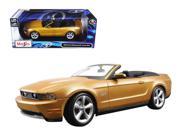 2010 Ford Mustang Convertible Gold 1 18 Diecast Model Car by Maisto
