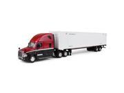 Freightliner Cascadia High Roof Sleeper Tractor with 53 Ribbed Side Intermodal Container and Chassis 1 64 by First Gear