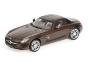 2010 Mercedes SLS AMG Gullwing 6.3L Brown Metallic Limited to 1008pc 1 18 Diecast Model Car by Minichamps