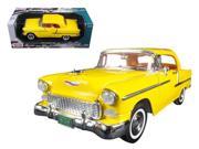 1955 Chevrolet Bel Air Convertible Soft Top Yellow Timeless Classics 1 18 Diecast Model Car by Motormax