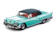 1958 Buick Limited Soft Top Green Mist Platinum Edition 1 18 Diecast Car Model by Sunstar
