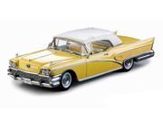 1958 Buick Limited Soft Top Sylvan Grey Yellow Platinum Edition 1 18 Diecast Car Model by Sunstar