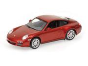 2008 Porsche 911 997 II Carrera 4S Metallic Red 1 43 Diecast Car Model by Minichamps