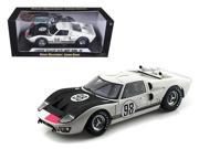 1966 Ford GT 40 MK 2 98 White 1 18 Diecast Car Model by Shelby Collectibles