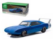 1969 Dodge Charger Daytona Custom Blue with White Rear Wing 1 18 Diecast Model Car by Greenlight