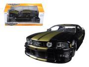 2006 Ford Mustang GT Black With Gold Stripes 1 24 Diecast Model Car by Jada