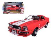 1978 Ford Mustang II Cobra II Free Wheelin Red with White Stripes 1 18 Diecast Model Car by Greenlight