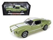 1967 Ford Shelby Mustang GT 500 Green With White Stripes 1 18 Diecast Model Car by Shelby Collectibles