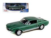 1967 Ford Mustang Fastback GTA Green 1 18 Diecast Model Car by Maisto