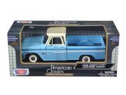 1966 Chevrolet C10 Fleetside Pickup Truck Blue with Cream Roof 1 24 Diecast Model by Motormax