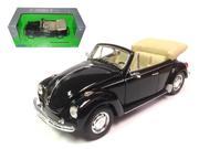 Volkswagen Beetle Convertible Black 1 24 Diecast Car Model by Welly