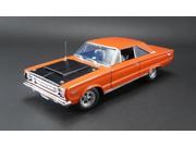1967 Plymouth GTX HEMI Bullet Orange and Black Limited Edition Limited to 714 pcs 1 18 Diecast Model Car by Acme
