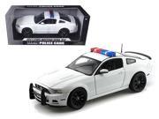 2013 Ford Mustang Boss 302 White Unmarked Police Car 1 18 Diecast Car Model by Shelby Collectibles