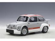 Fiat Abarth 1000 TCR Matt Grey with Red Stripes 1 18 Diecast Model Car by AutoArt