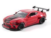 2016 Chevrolet Camaro SS Wide Body with GT Wing Candy Red With Black Stripes 1 24 Diecast Model Car by Jada