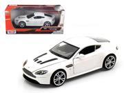 Aston Martin V12 Vantage Pearl White 1 24 Diecast Car Model by Motormax