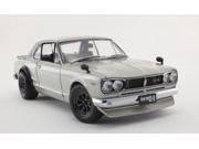 Nissan Skyline GT R Silver KPGC10 with Wide Wheels and Spoiler 1 18 Diecast Car Model by Kyosho