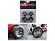 Chromed Hot Rod Drag Wheels and Tires Set of 4 1 18 by GMP