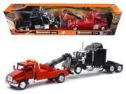 Kenworth T300 Tow Truck Red and Kenworth W900 Cab Black 1 43 by New Ray