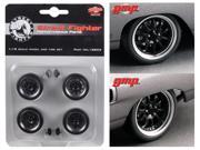 1970 Plymouth Road Runner The Hummer 10 Spoke Street Fighter Wheels and Tires Set of 4 1 18 by GMP