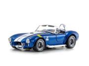 Shelby Cobra 427 S C Blue with Yellow Stripes 1 18 Diecast Model Car by Kyosho