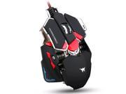 Novelty Combaterwing 4800 DPI Optical USB Wired Professional Gaming Mouse 10 Buttons RGB Breathing LED Mouse white and black Black