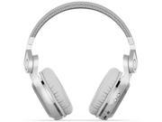 Bluetooth Headset Head Phones Rotating Folding Wireless Stereo Headphones Noise Canceling Earphones for Music White