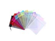 Anleolife 50pcs Assorted Colors 3x4 Organza Bags Wedding Sheer Organza Favor Bags Jewelry Organza Drawstring Pouches Gift Bags 11x9cm 4.5*3.5 mix colors