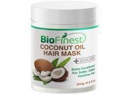Biofinest Coconut Oil Hair Mask with 100% Organic Shea Butter Rosehip Vitamin E Deep Conditioner for Dry Damaged Color Treated Hair 250g