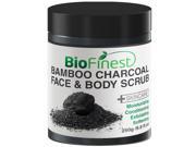 Biofinest Bamboo Charcoal Body Scrub with Dead Sea Salt Shea Butter Jojoba Oil Vitamin E Best For Dry Skin Cellulite Stretch Marks 250g