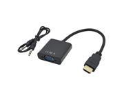 Male to Female HDMI to VGA Converter Adapter with Audio Cable for PC Laptop Tablet Support 1080P HDTV