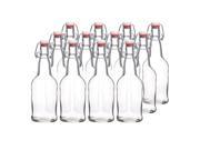 12 Pack of 16 oz EZ Cap Beer Bottles Clear Colored for Beer or Kombucha