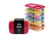 California Home Goods 6 Kids Meal Prep Food Containers Reusable Microwave Safe 3 Compartment Bento