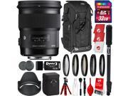 Sigma 50mm f 1.4 Art DG HSM Lens for Sony A Mount DSLR Cameras w 32gb Pro Photo and Travel Bundle