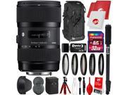 Sigma 18 35mm F1.8 Art DC HSM Lens for Canon DSLR Cameras w 32gb Pro Photo and Travel Bundle