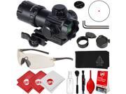 UTG 5th Gen 3.9 ITA Red Green CQB Dot Sight w Crossfire Glasses and Optical Cleaning Kit SCP DS3039W