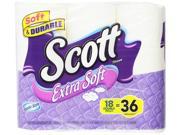 Scott Extra Soft Double Roll Bath Tissue 18 Double Rolls Pack of 2
