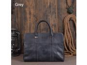 Handmade Mens Genuine Leather Classic Vegetable Tanned Leather Briefcase Business Bag