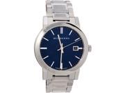 Burberry Stainless Steel Blue Dial Large Check Stamped Date Men s Watch BU9031