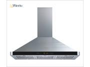 Winflo New 36 Wall Mount Stainless Steel Ducted Ductless Kitchen Range Hood with 450 CFM Air Flow LED Display Touch Control Included Dishwasher Safe Stainless