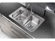 Winpro 33 x 22 x 7 Top Mount Double Bowl Stainless Steel Kitchen Sink